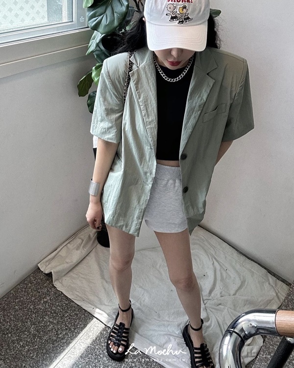 薄款棉麻西裝外套